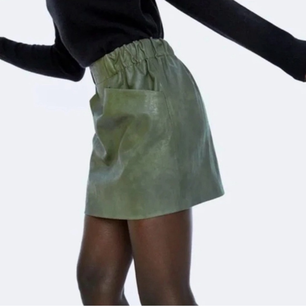 Zara Sage Green Mini Skirt